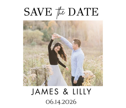Save the Dates in 2.5 x 3.5” + Backer Card