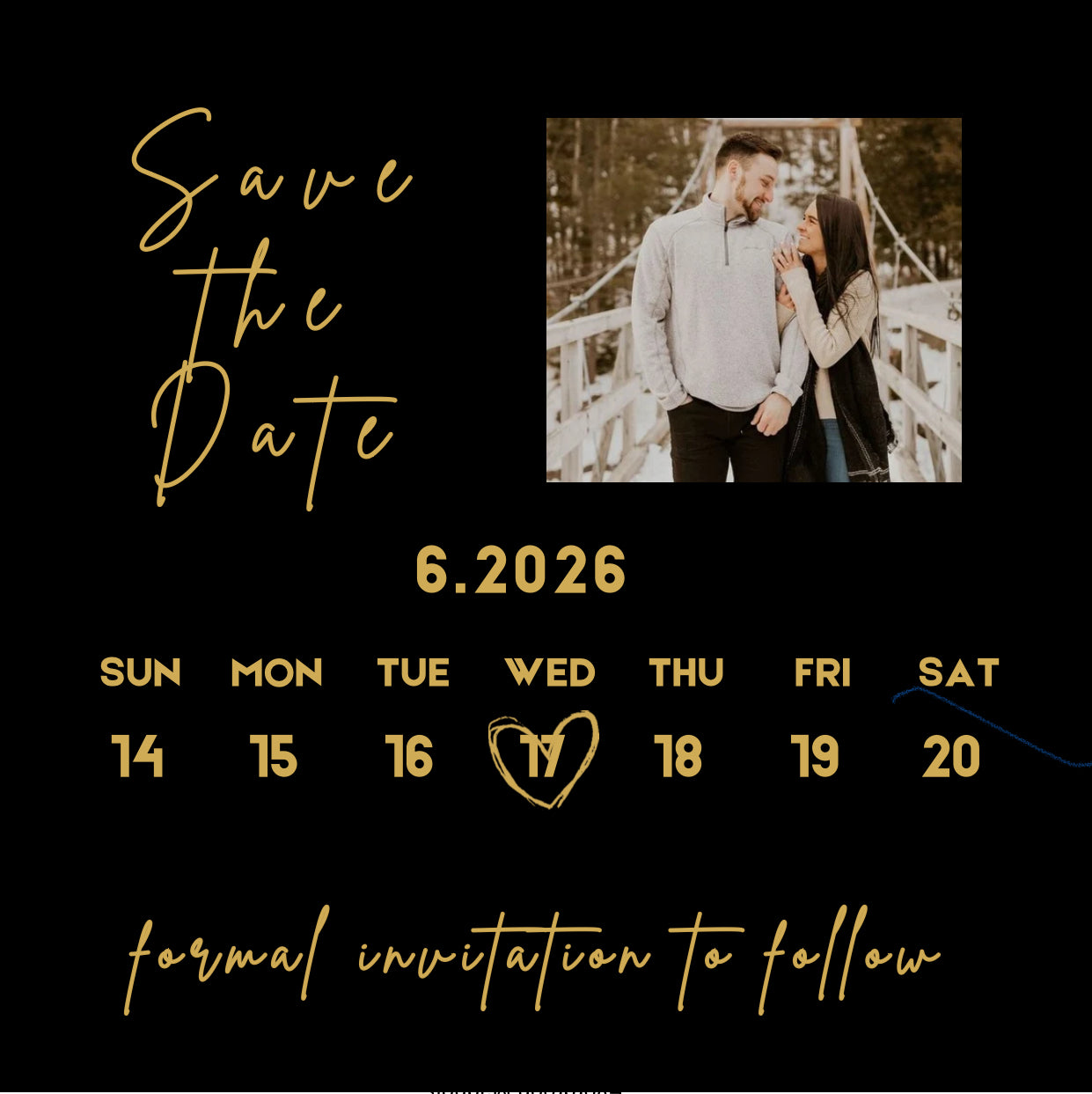 Save the Dates in 2.5 x 3.5” + Backer Card
