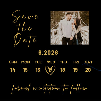Save the Dates in 2.5 x 3.5” + Backer Card