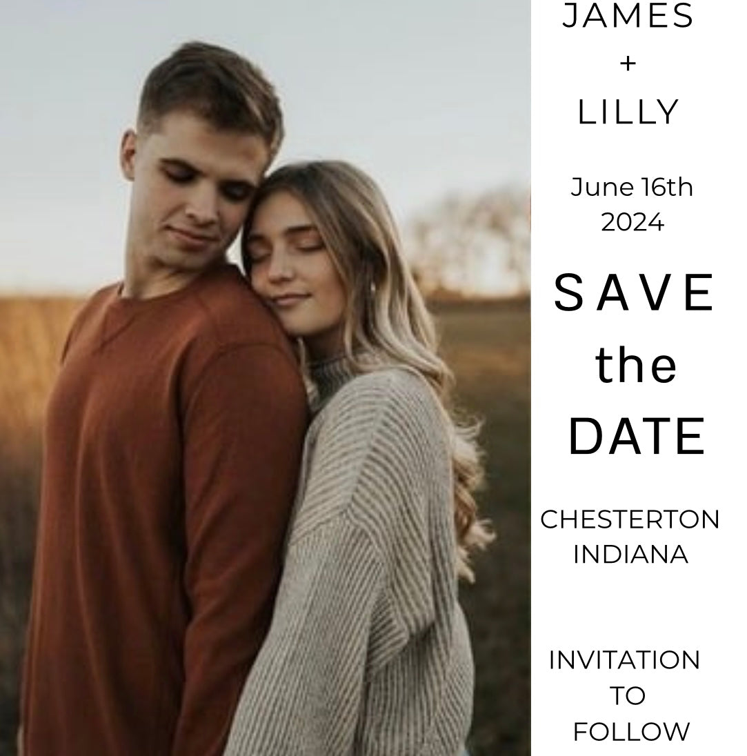 Save the Dates in 2.5 x 3.5” + Backer Card