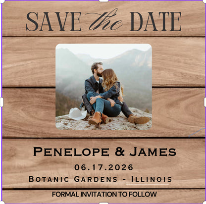 Save the Dates in 2.5 x 3.5” + Backer Card