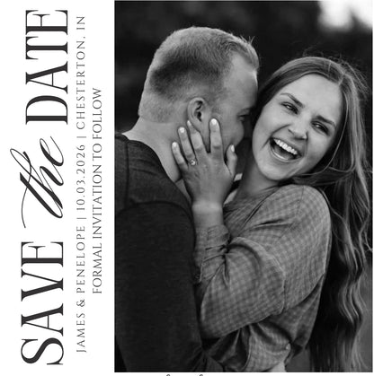 Save the Dates in 2.5 x 3.5” + Backer Card