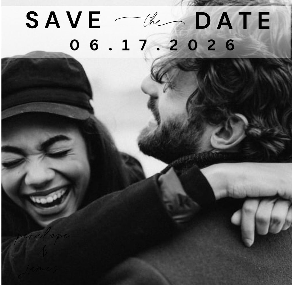 Save the Dates in 2.5 x 3.5” + Backer Card