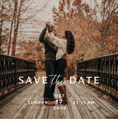 Save the Dates in 2.5 x 3.5” + Backer Card