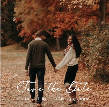 Save the Dates in 2.5 x 3.5” + Backer Card